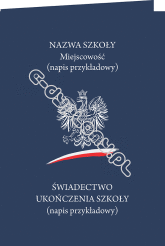 Teczka/okładka z kartonu ozdobnego z biało-czerwonym nadrukiem