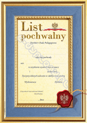 List pochwalny A4
