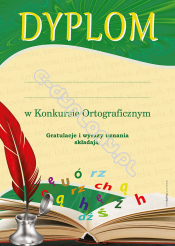 Dyplom za konkurs ortograficzny