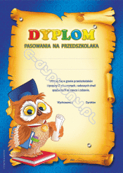 Dyplom pasowania na przedszkolaka (super sowa)