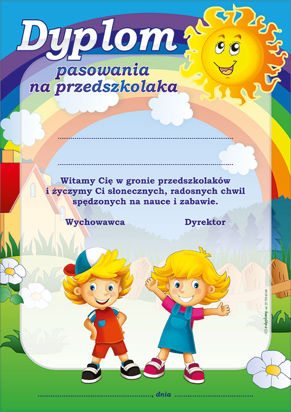 Dyplomy Dla Przedszkolaków Do Wydrukowania Dyplom pasowania na przedszkolaka (dzieci)