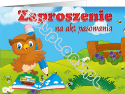 Zaproszenie na Akt Pasowania na Przedszkolaka (mała sówka)