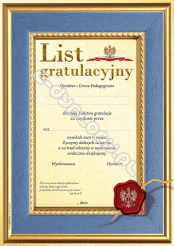 List Gratulacyjny A4