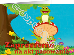 Zaproszenie na Akt Pasowania na Przedszkolaka (żabka)