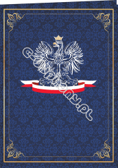 Teczka/etui z białym orłem uniwersalna (granatowa)