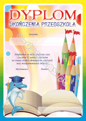 Dyplom ukończenia przedszkola z delfinkiem