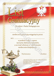 List gratuacyjny A4