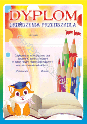 Dyplom ukończenia przedszkola z kotkiem