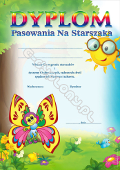 Dyplom pasowania na starszaka (motyl)