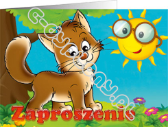 Zaproszenie na Akt Pasowania na Przedszkolaka (kotek)