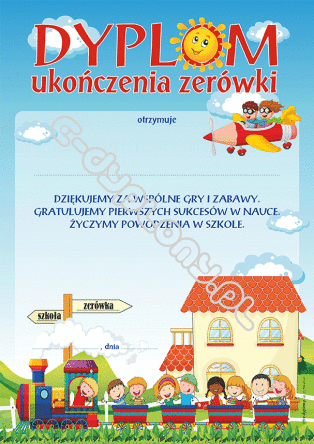 Dyplom ukończenia zerówki