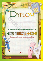 Dyplom "Mistrz tabliczki mnożenia"