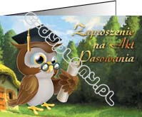 Zaproszenie na Akt Pasowania na Przedszkolaka (sówka)
