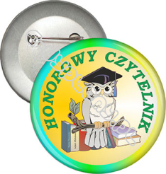 Przypinka "HONOROWY CZYTELNIK"